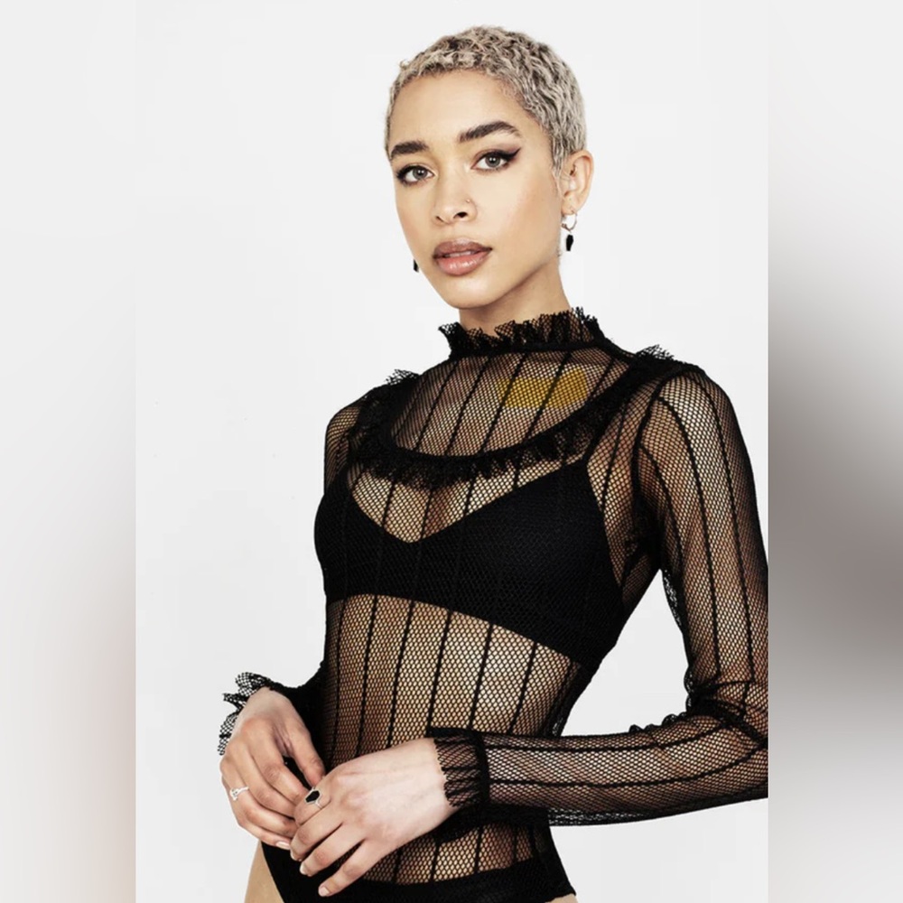 Disturbia Black Sheer Mesh Bodysuit